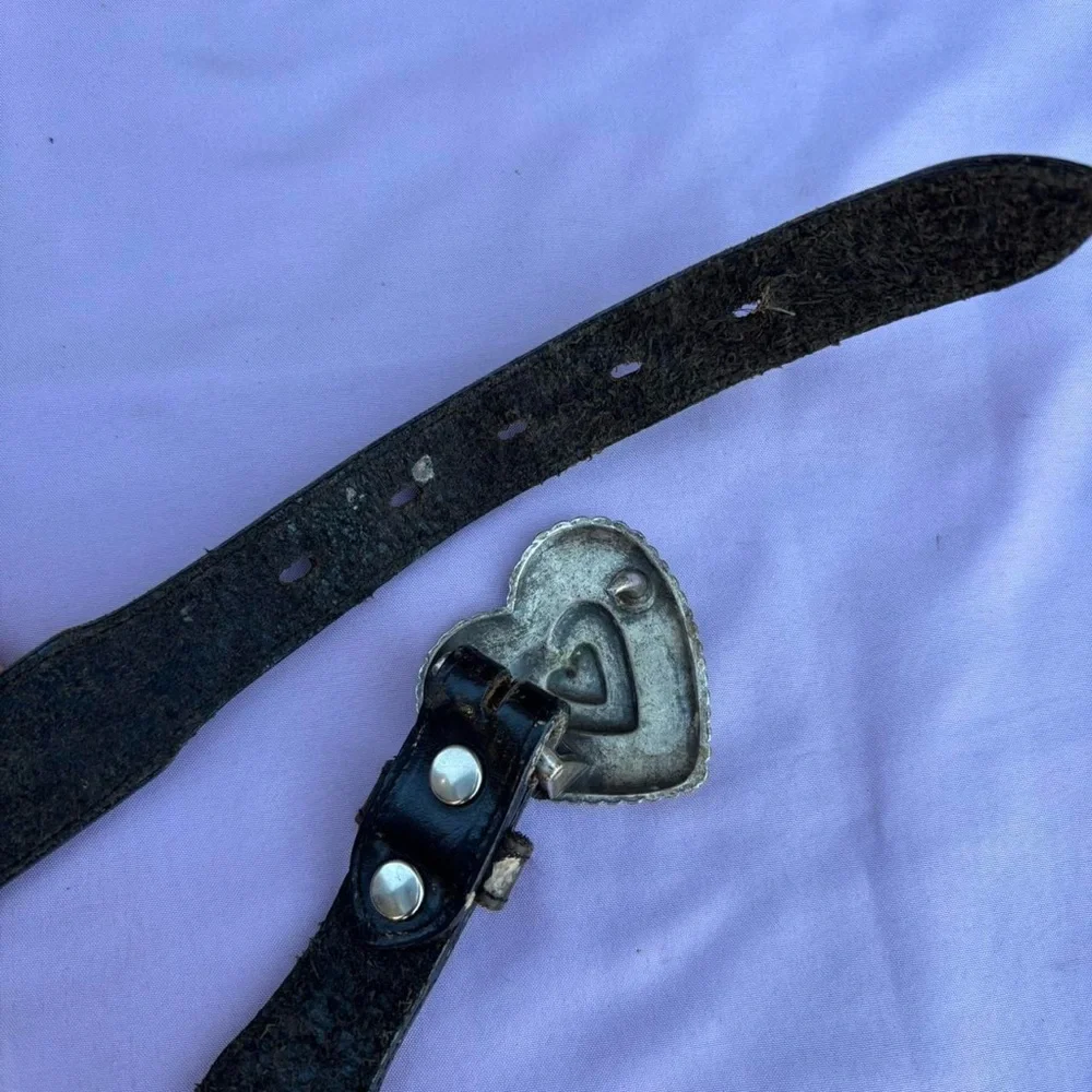 leather heart studded belt